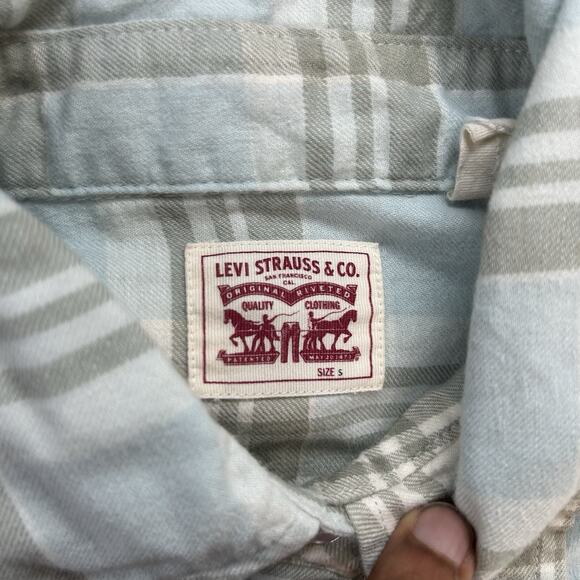 Levi's Women's Size Pearl Snap Button Long Sleeve Shirt Plaid Western Sz Small - Picture 3 of 8